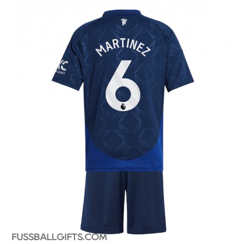 Manchester United Lisandro Martinez #6 Fußballbekleidung Auswärtstrikot Kinder 2024-25 Kurzarm (+ kurze hosen)